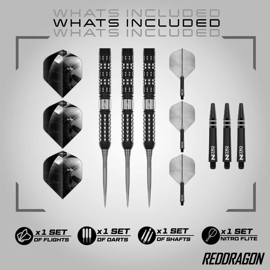 RED DRAGON - RECON - PARALLEL - STEEL TIP DARTS - 90% - 22g/24g