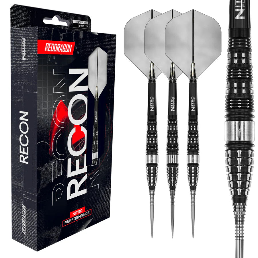 RED DRAGON - RECON - TORPEDO - STEEL TIP DARTS - 90% - 23g/25g