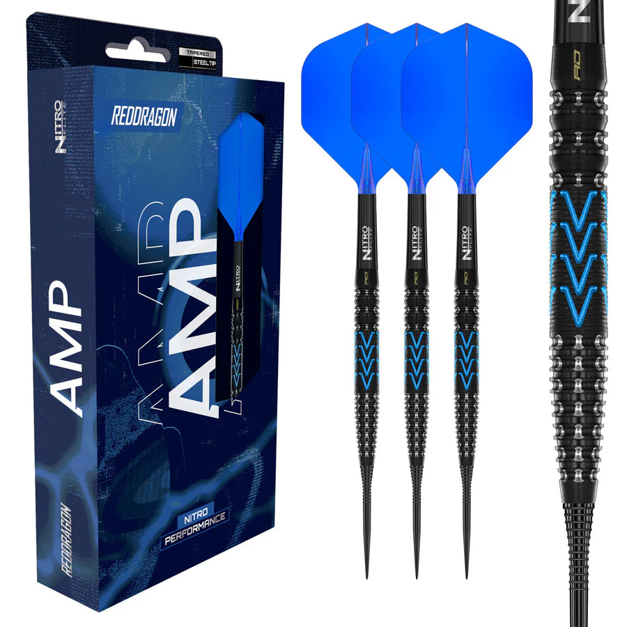 RED DRAGON - AMP - TAPERED - STEEL TIP DARTS - 90% - 21g/23g