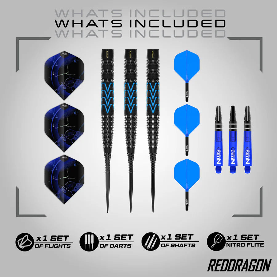 RED DRAGON - AMP - TAPERED - STEEL TIP DARTS - 90% - 21g/23g