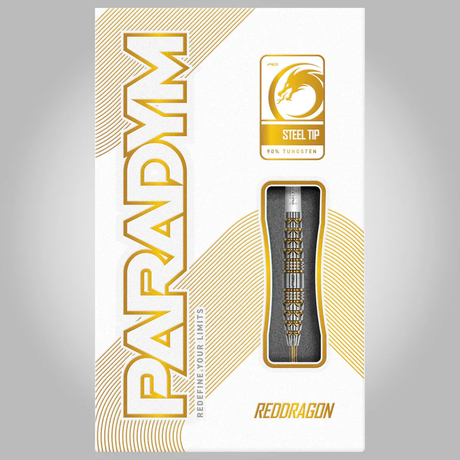 RED DRAGON - PARADYM - GOLD - TORPEDO - STEEL TIP DARTS - 90% - 23g/25g