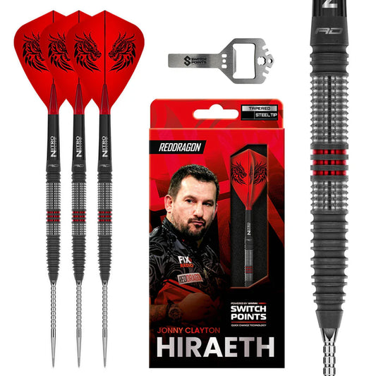RED DRAGON - JOHNNY CLAYTON - HIRAETH - SWITCH POINT DARTS - 90% - 22g/23g