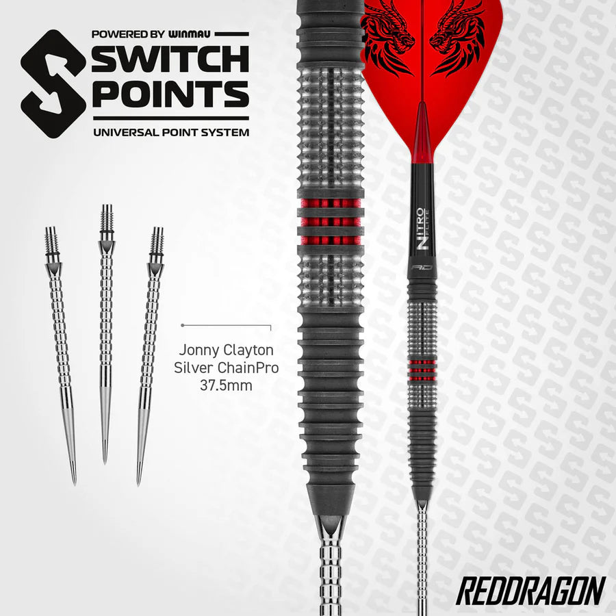 RED DRAGON - JOHNNY CLAYTON - HIRAETH - SWITCH POINT DARTS - 90% - 22g/23g