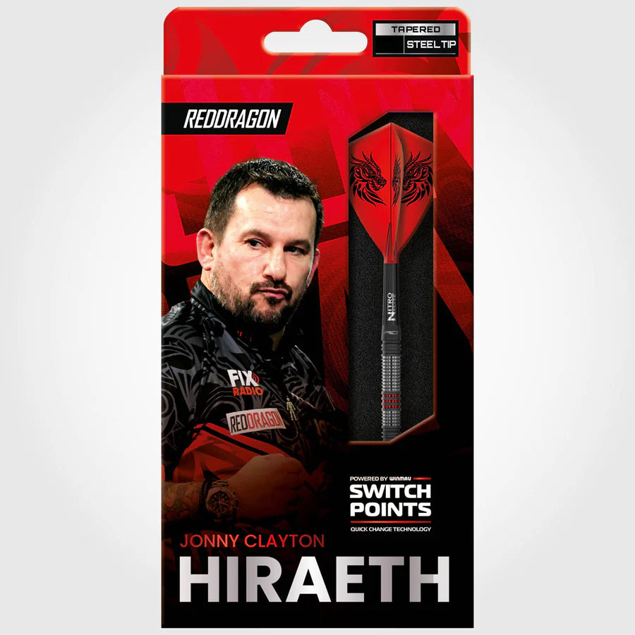 RED DRAGON - JOHNNY CLAYTON - HIRAETH - SWITCH POINT DARTS - 90% - 22g/23g