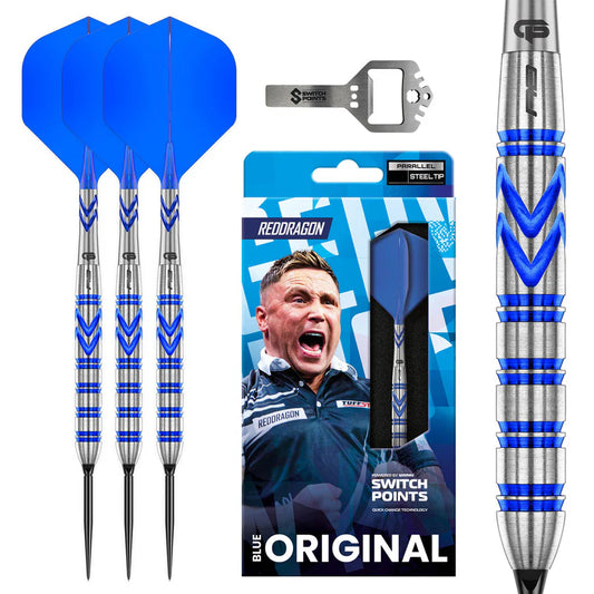 RED DRAGON - GERWYN PRICE - BLUE ORIGINAL- SWITCH POINT DARTS - 90% - 23g/24g/26g