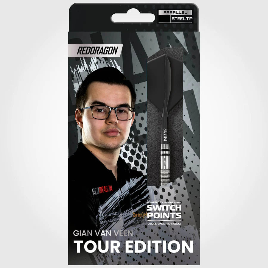 RED DRAGON - GIAN VAN VEEN - TOUR EDITION - SWITCH POINT DARTS - 90% - 21g