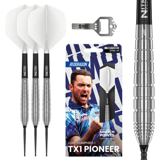 RED DRAGON - LUKE HUMPHRIES - TX1 PIONEER - SWITCH POINT DARTS - 90% - 22g/24g