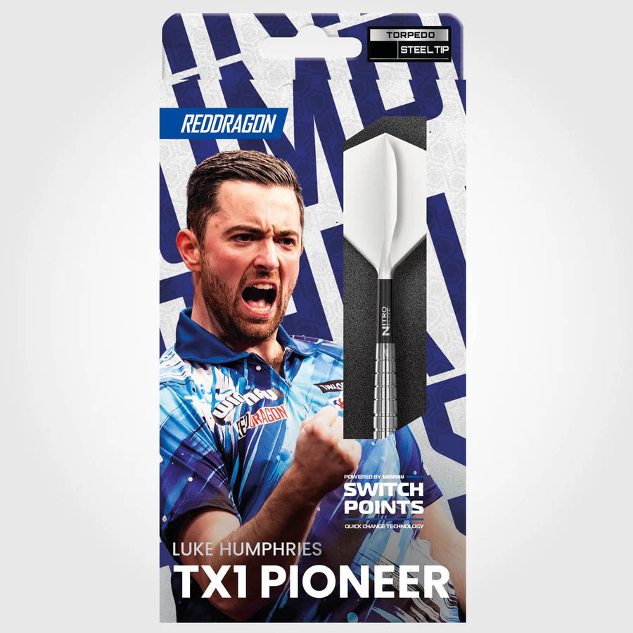 RED DRAGON - LUKE HUMPHRIES - TX1 PIONEER - SWITCH POINT DARTS - 90% - 22g/24g