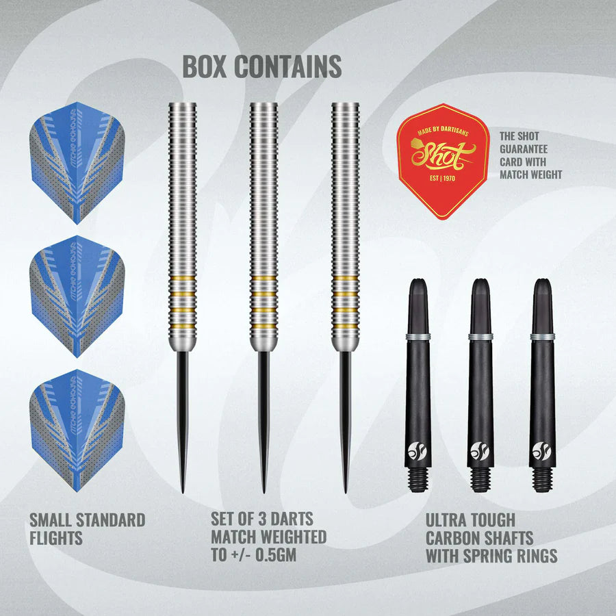 SHOT - RICHIE EDHOUSE - v1 - PRO SERIES - 90% - STEEL TIP DARTS - 23g/24g