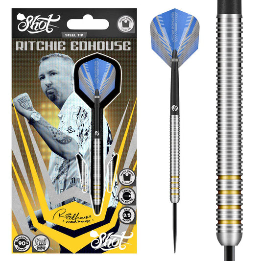 SHOT - RICHIE EDHOUSE - v1 - PRO SERIES - 90% - STEEL TIP DARTS - 23g/24g