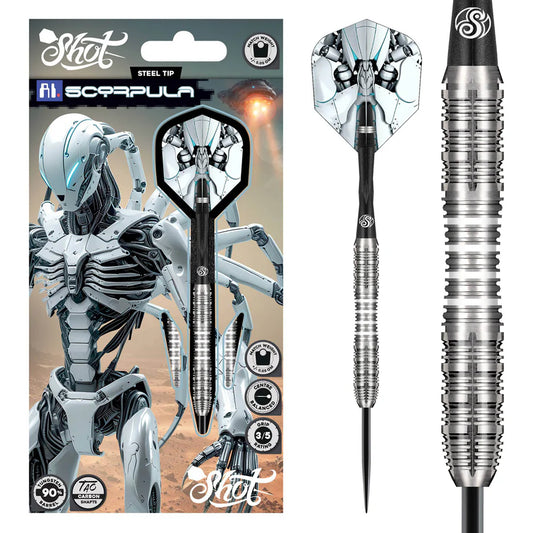SHOT - AI - SCORPULA - 90% - STEEL TIP DARTS - 23g/24g/25g/27g