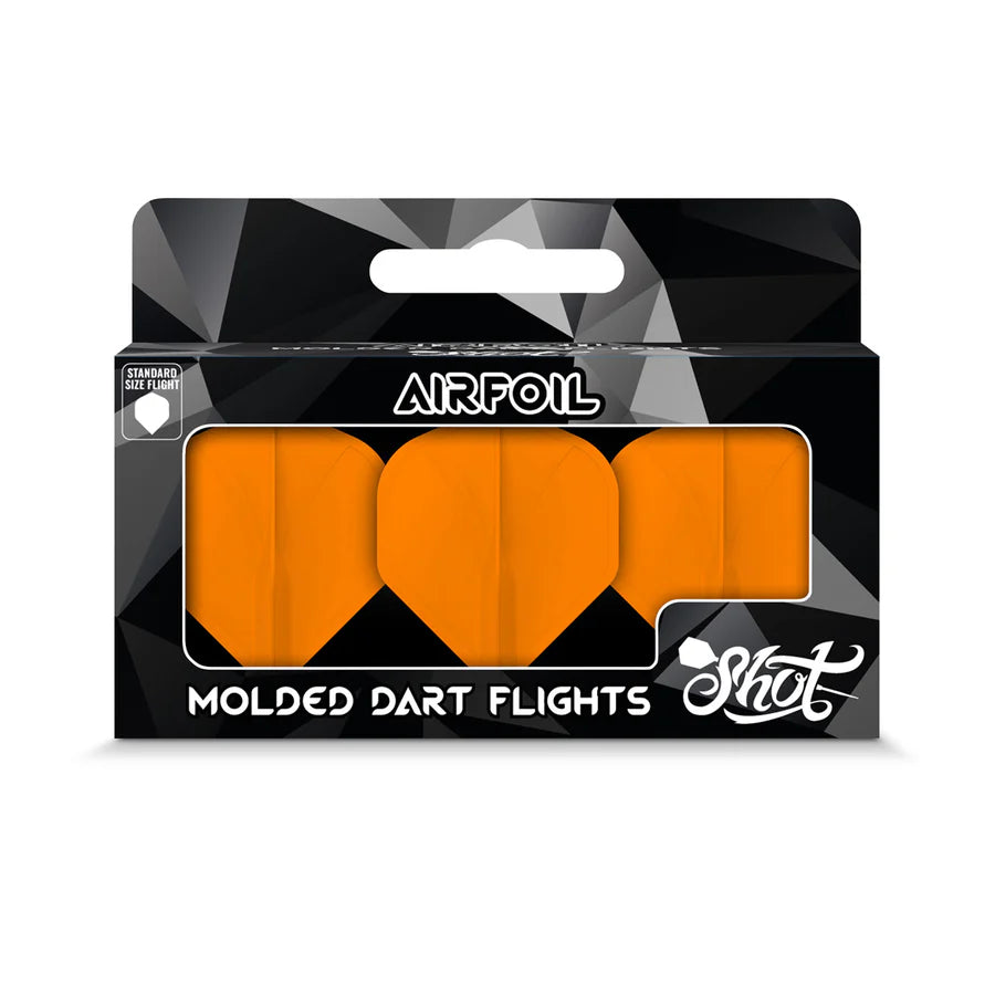 SHOT - AIRFOIL - MOULDED DART FLIGHTS - STANDARD (No.2) - ORANGE