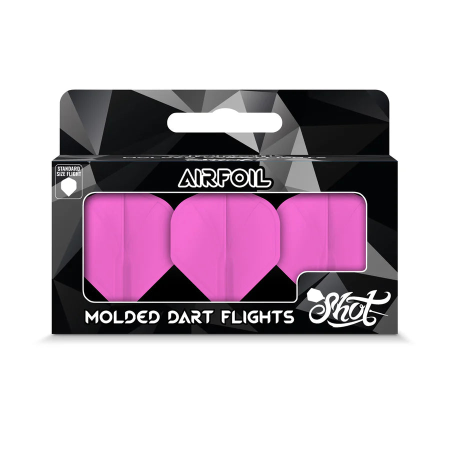 SHOT - AIRFOIL - MOULDED DART FLIGHTS - STANDARD (No.2) - PINK