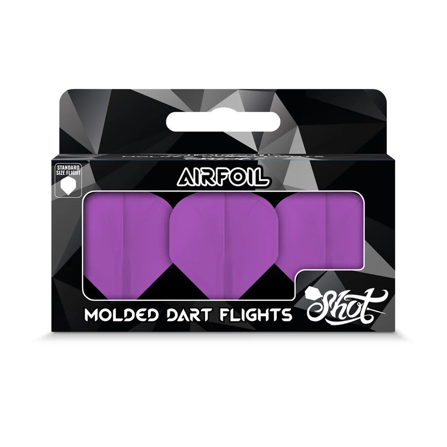 SHOT - AIRFOIL - MOULDED DART FLIGHTS - STANDARD (No.2) - PURPLE
