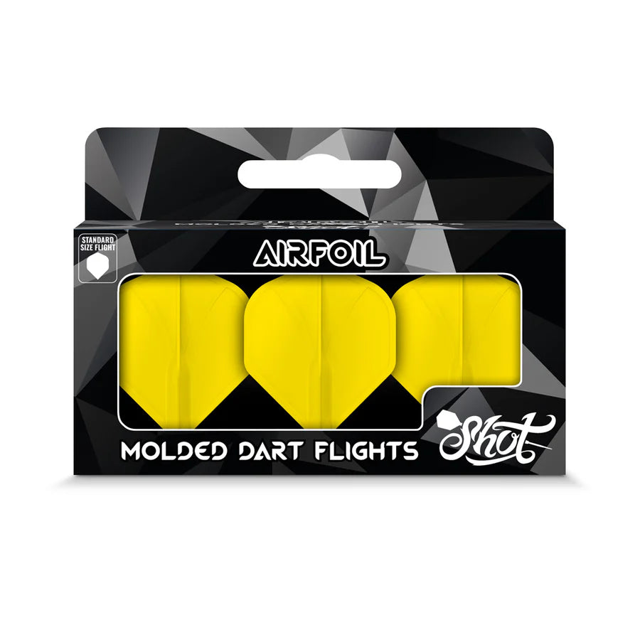 SHOT - AIRFOIL - MOULDED DART FLIGHTS - STANDARD (No.2) - YELLOW