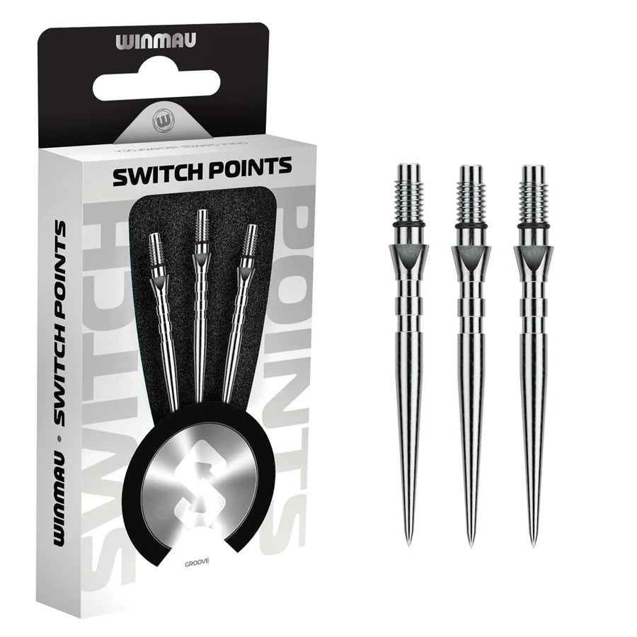 WINMAU - SWITCH POINTS - GROOVE - BLACK/SILVER - 26mm/30mm/40mm
