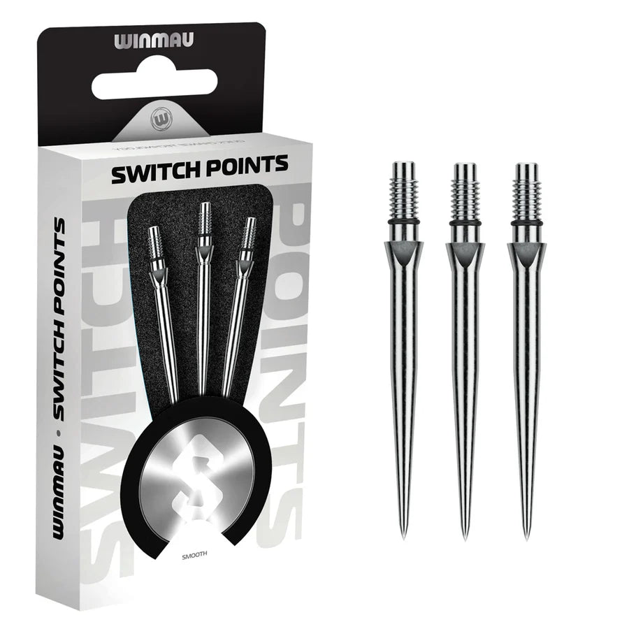 WINMAU - SWITCH POINTS - SMOOTH - BLACK/SILVER - 26mm/30mm/40mm