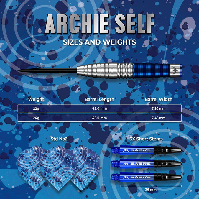 MISSION - ARCHIE SELF - STEEL TIP DARTS - 90% - 22g/24g