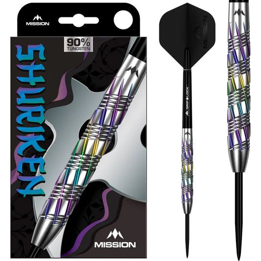 MISSION - SHURIKEN - STEEL TIP DARTS - 90% - 22g/24g