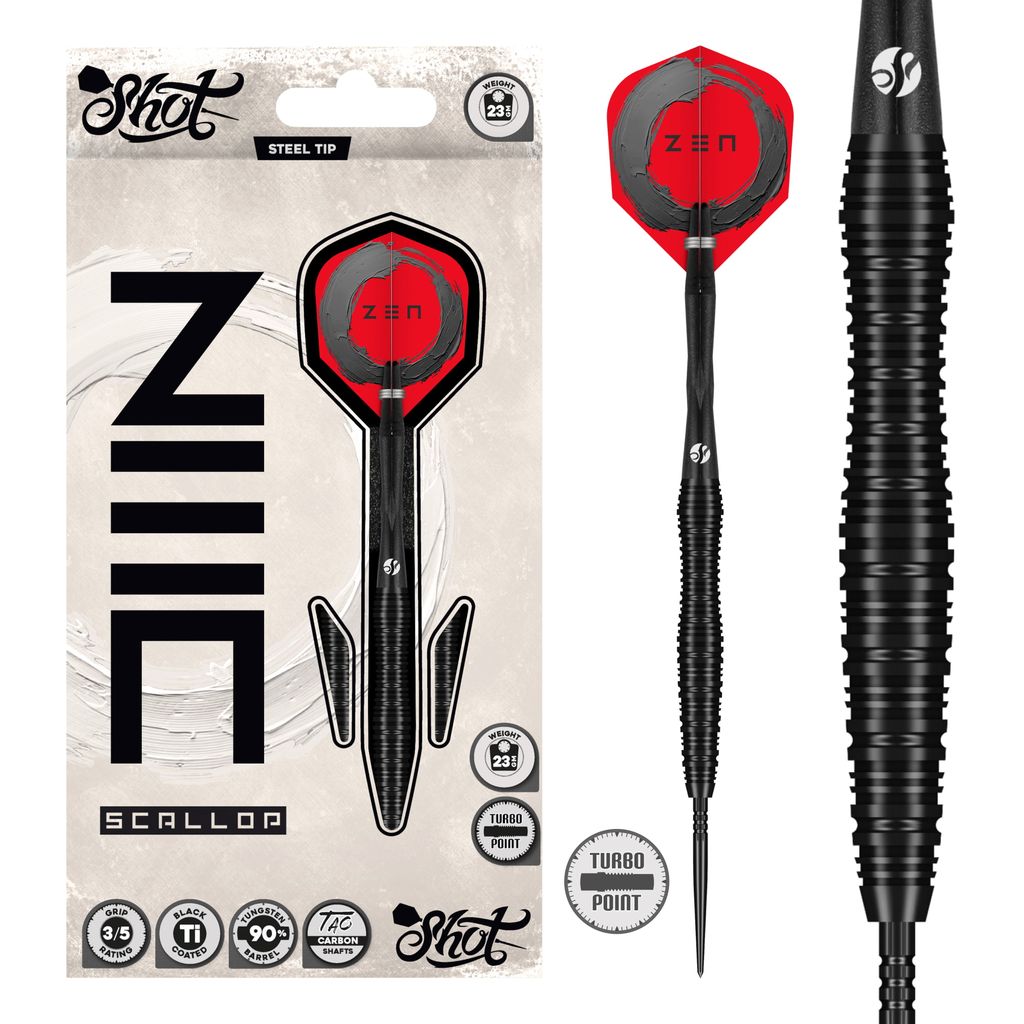 SHOT - ZEN - SCALLOP - TURBO POINT DARTS - 90% - 23g/24g/25g