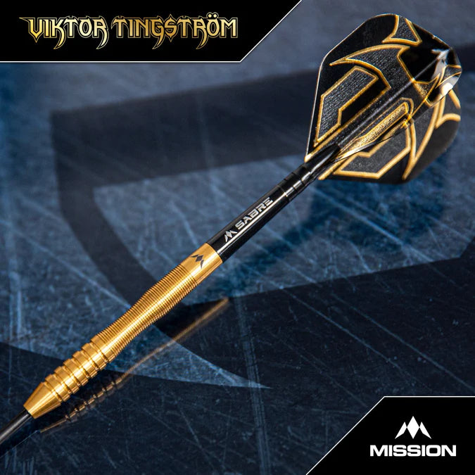 MISSION - VIKTOR TINGSTROM - GOLD - STEEL TIP DARTS - 90% - 22g/24g