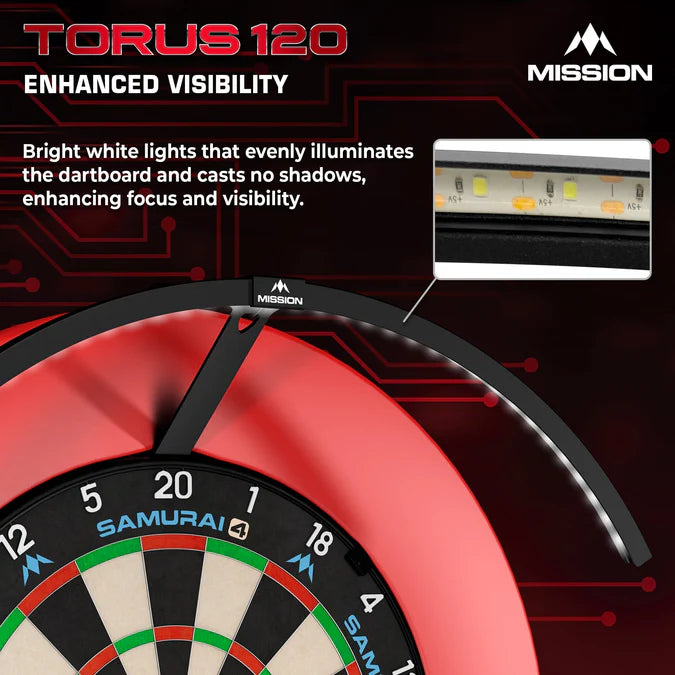MISSION - TORUS 120 -  USB C - LED DARTBOARD LIGHTING SYSTEM