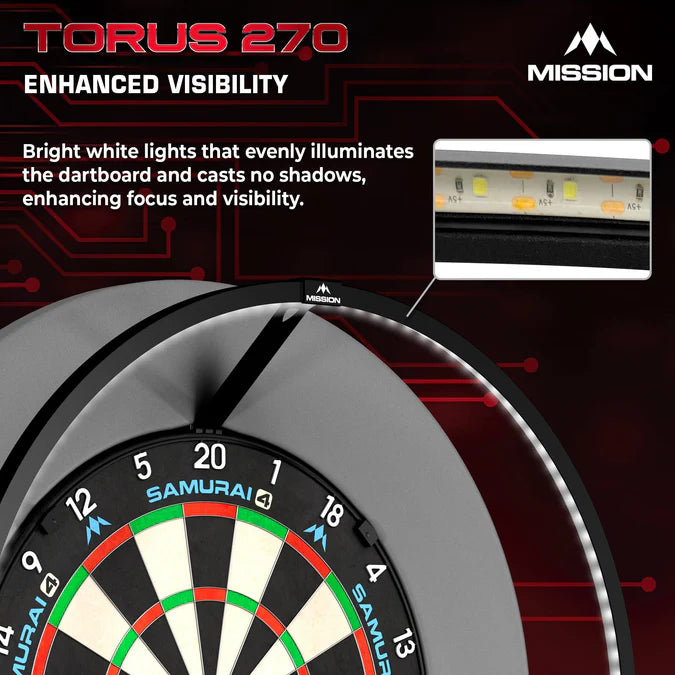 MISSION - TORUS 270 -  USB C - LED DARTBOARD LIGHTING SYSTEM