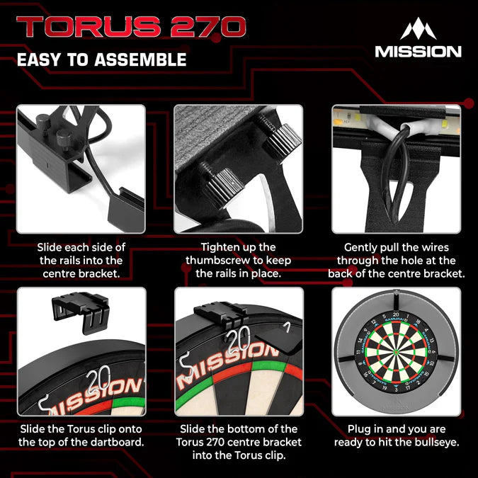 MISSION - TORUS 270 -  USB C - LED DARTBOARD LIGHTING SYSTEM