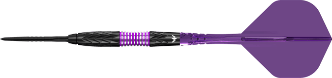 MISSION - VECTOR -  BOX SET - BLACK PVD & PURPLE ELECTRO - STEEL TIP DARTS - 95% - 22g/24g