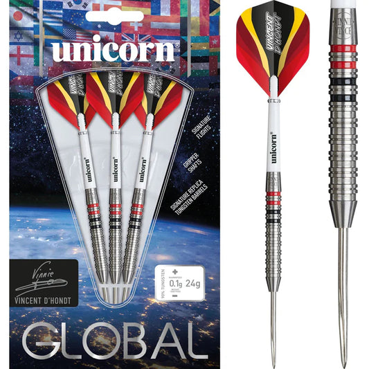 UNICORN - VINCENT D'HONDT - UNICORN GLOBAL - STEEL TIP DARTS - 90% - 24g