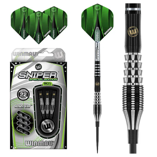 WINMAU - SNIPER - SPECIAL EDITION - STYLE 1 - STEEL TIP DARTS - 90% - 22g/24g