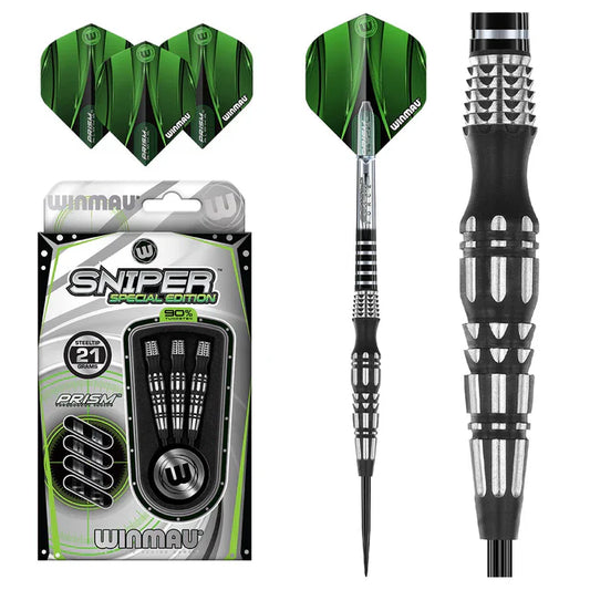 WINMAU - SNIPER - SPECIAL EDITION - STYLE 2 - STEEL TIP DARTS - 90% - 21g/23g