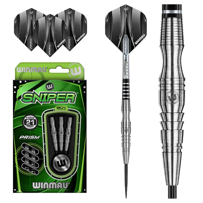 WINMAU - SNIPER - STYLE 3 - STEEL TIP DARTS - 90% - 21g/23g/25g