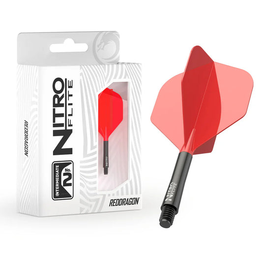 RED DRAGON - NITRO FLITE SYSTEM - RED & BLACK - DARTS FLIGHTS - STANDARD No.2