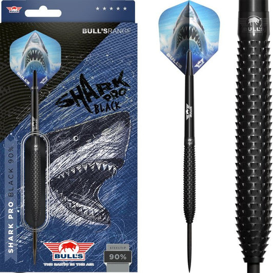 BULL'S (NL) - SHARK PRO - BLACK - STEEL TIP DARTS - 90% - 22g/23g/24g/25g