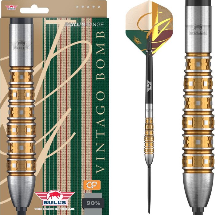 BULL'S (NL) - VINTAGO - BOMB - CP STEEL TIP POINT DARTS - 90% - 20g/22g/24g