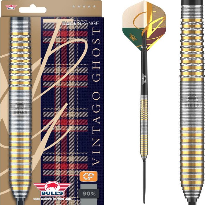 BULL'S (NL) - VINTAGO - GHOST - CP STEEL TIP POINT DARTS - 90% - 21g/23g/24g/28g