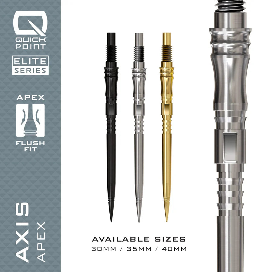 HARROWS - QUICK POINTS - APEX AXIS - SPARE/REPLACEMENT QUICK POINTS - BLACK/SILVER/GOLD - 30mm/35mm/40mm
