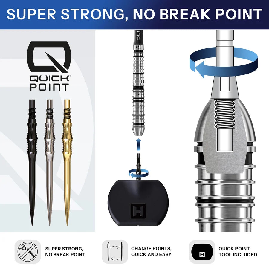 HARROWS - QUICK POINTS - APEX SPIRE - SPARE/REPLACEMENT QUICK POINTS - BLACK/SILVER/GOLD - 30mm/35mm/40mm