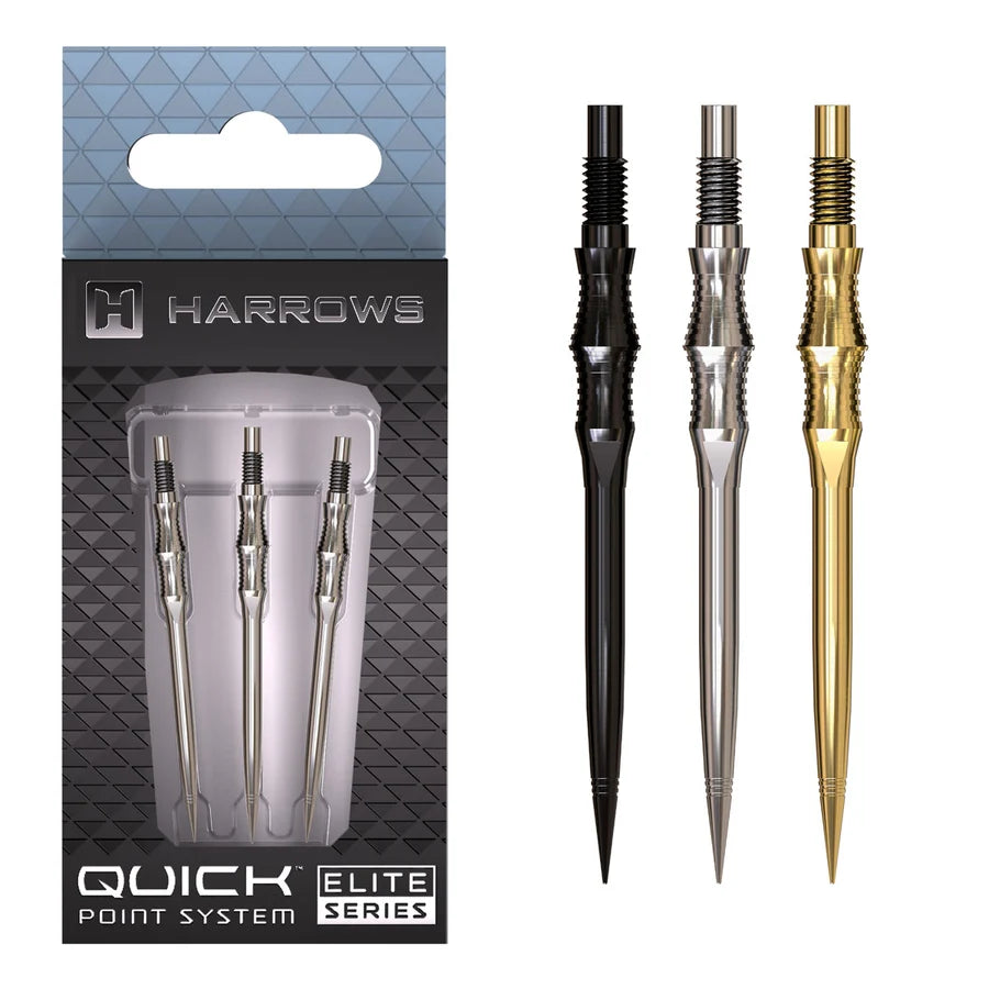 HARROWS - QUICK POINTS - APEX SPIRE - SPARE/REPLACEMENT QUICK POINTS - BLACK/SILVER/GOLD - 30mm/35mm/40mm
