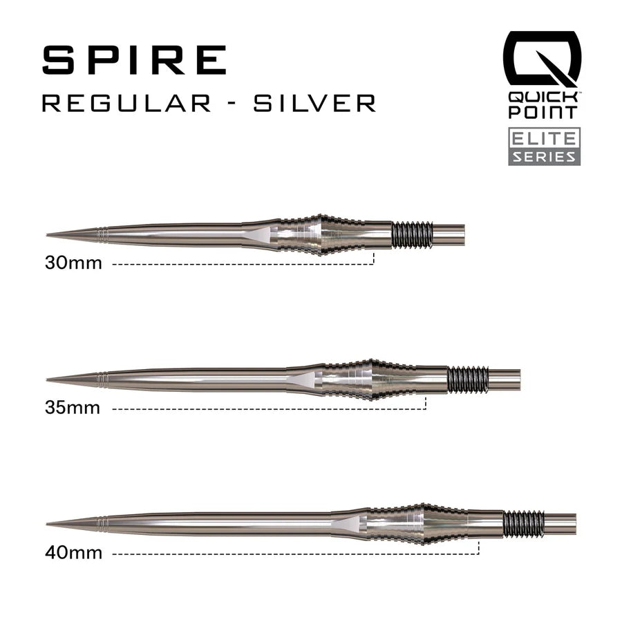 HARROWS - QUICK POINTS - SPIRE - SPARE/REPLACEMENT QUICK POINTS - BLACK/SILVER/GOLD - 30mm/35mm/40mm