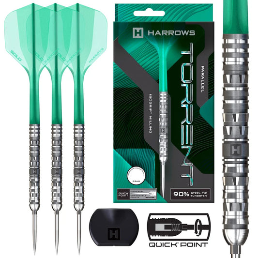HARROWS - TORRENT - PARALLEL - QUICK POINT DARTS - 90% - 23g/24g/25g