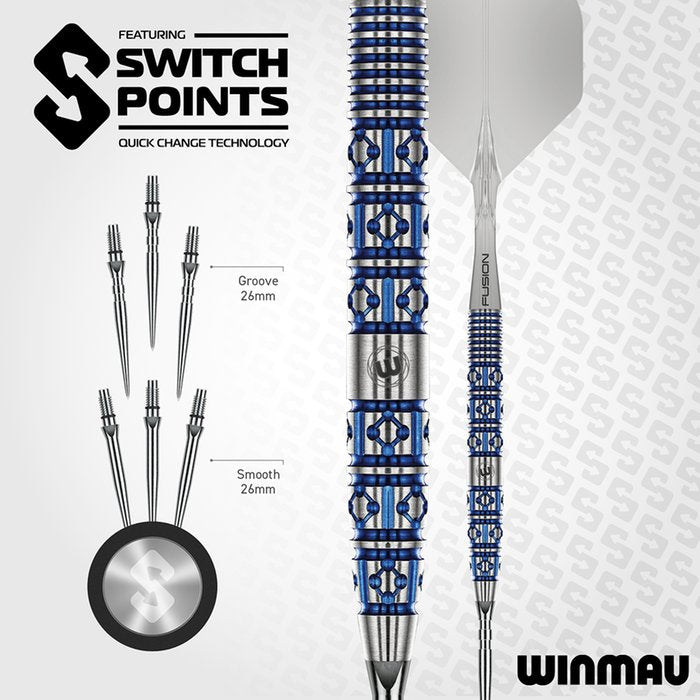 WINMAU - LUNARIS - TAPERED - WINMAU SWITCH POINT DARTS - 90% - 22g/24g
