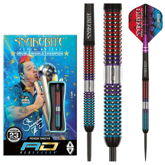 RED DRAGON - PETER WRIGHT - SPIRIT - SNAKEBITE - STEEL TIP DARTS - 90% - 21g/23g/25g