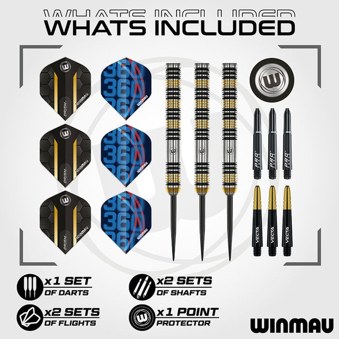 WINMAU - NICOLAI BADO - TEAM 360 - STEEL TIP DARTS - 90% - 23g