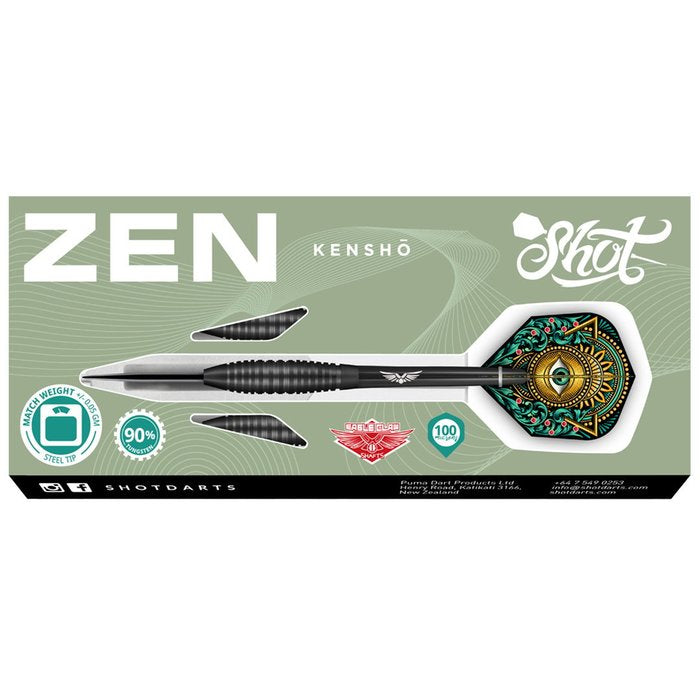 SHOT - ZEN - KENSHO - v2 - STEEL TIP DARTS - 90% - 22g/23g/24g/25g/26g/28g/30g
