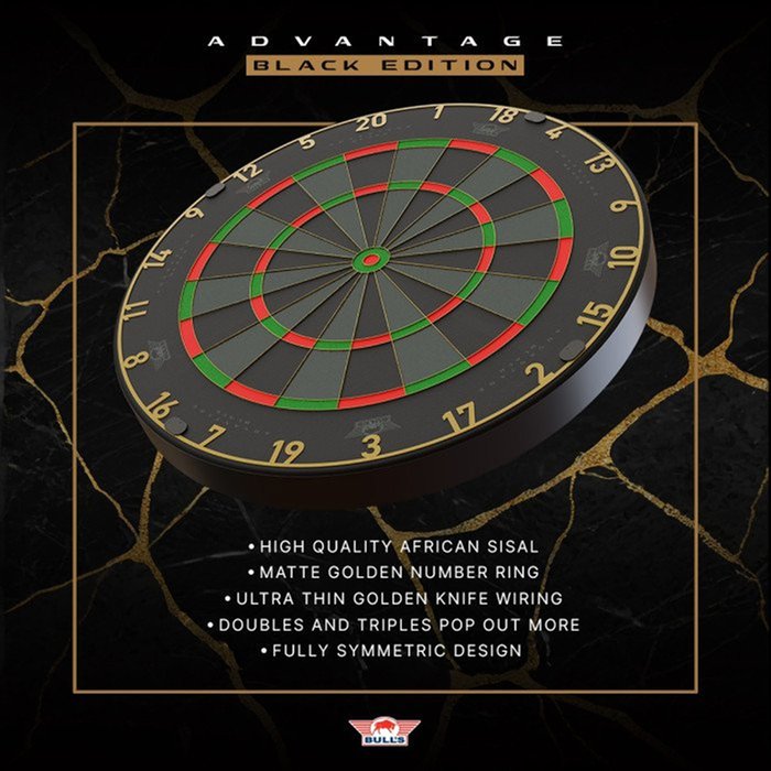 BULL'S NL - ADVANTAGE BLACK - PROFESSIONAL DARTBOARD