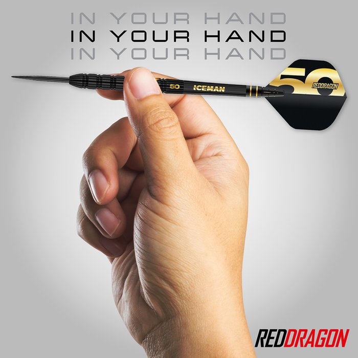 RED DRAGON - GERWYN PRICE  - 50 YEAR ANNIVERSAR - STEEL TIP DARTS - 90% - 23g
