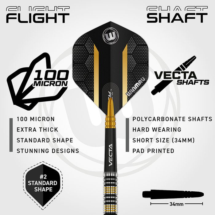 WINMAU - NICOLAI BADO - TEAM 360 - STEEL TIP DARTS - 90% - 23g