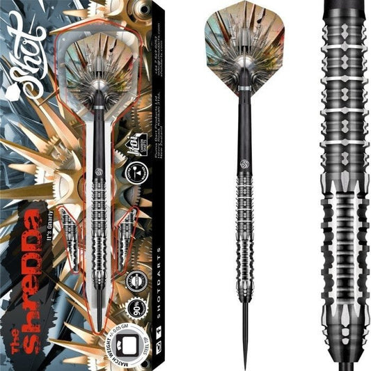SHOT - GNARLY - SHREDDA - 90% - STEEL TIP DARTS - 23g/24g/26g/28g/30g